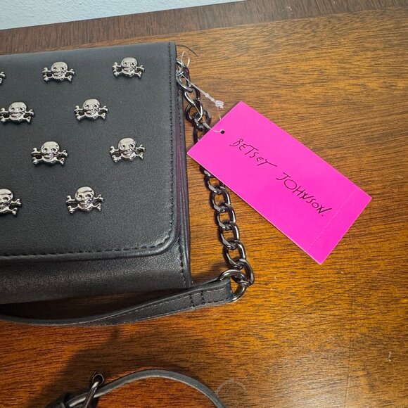 Betsey Johnson Black Crossbody Shoulder Bag XOSYBIL - Picture 6 of 7